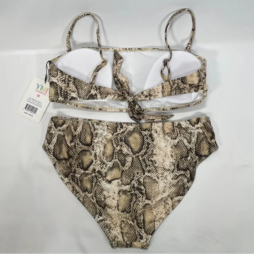 NWT Women's Girls Medium Seas The Day YMI 2 Piece Bandeau Bikini.